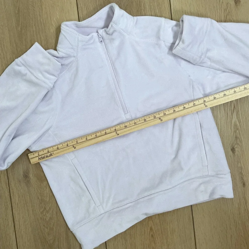 DSG Girls L (14) Purple Quartz Velour 1/2 Zip Pullover Sweatshirt‎ Top